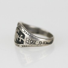 Old 1930's Fred Harvey Sterling Silver Thunderbird Whirling Log Ring Sz 3.5 - Additional view 1