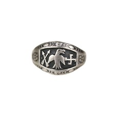 Old 1930's Fred Harvey Sterling Silver Thunderbird Whirling Log Ring Sz 3.5