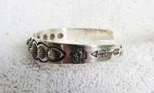 Navajo Indian Sterling Silver & Turquoise Fred Harvey Era Whirling Logs Bracelet - Additional view 4