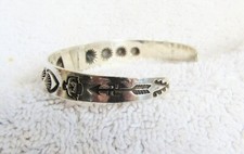 Navajo Indian Sterling Silver & Turquoise Fred Harvey Era Whirling Logs Bracelet - Additional view 5