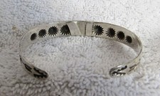 Navajo Indian Sterling Silver & Turquoise Fred Harvey Era Whirling Logs Bracelet - Additional view 7