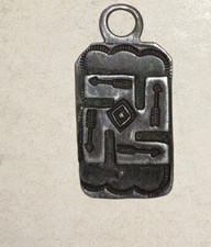Antique Navajo old pawn sterling silver Fred Harvey era Whirling log pendant