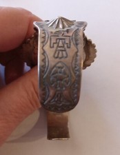 Fred Harvey Era Cuff Turquoise Bracelet VintageThunderbird Arrowhead Sterling P - Additional view 3