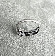 Vintage Fred Harvey Era Snake Eyes Turquoise Row Ring Sterling Silver Size 4.9 - Additional view 8