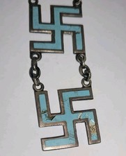True Early Fred Harvey Era Sterling & Coin Silver Whirling Logs Pendant  - Additional view 9