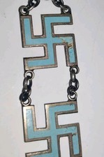 True Early Fred Harvey Era Sterling & Coin Silver Whirling Logs Pendant  - Additional view 10