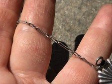 Early Fred Harvey Era Navajo Sterling Silver Concha Bracelet w/paperclip chain - Additional view 12