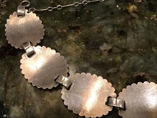 Early Fred Harvey Era Navajo Sterling Silver Concha Bracelet w/paperclip chain - Additional view 17