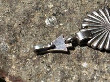 Early Fred Harvey Era Navajo Sterling Silver Concha Bracelet w/paperclip chain - Additional view 10