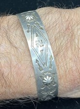 1930s Fred Harvey Era Sterling Whirling Log Cuff Bracelet…TJ1037