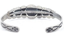 Vintage Fred Harvey Era 3 Stone Royston Turquoise Sterling Silver Cuff Bracelet - Additional view 3