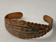 Vintage 1940s Fred Harvey Era Copper Stamped Arrow Concho Cuff Bracelet - Additional view 2