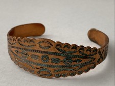 Vintage 1940s Fred Harvey Era Copper Stamped Arrow Concho Cuff Bracelet - Additional view 3