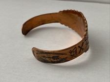 Vintage 1940s Fred Harvey Era Copper Stamped Arrow Concho Cuff Bracelet - Additional view 5