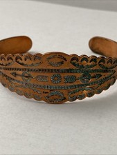 Vintage 1940s Fred Harvey Era Copper Stamped Arrow Concho Cuff Bracelet - Additional view 7