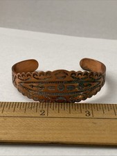Vintage 1940s Fred Harvey Era Copper Stamped Arrow Concho Cuff Bracelet - Additional view 8