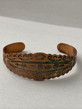 Vintage 1940s Fred Harvey Era Copper Stamped Arrow Concho Cuff Bracelet - Additional view 9