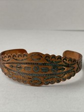 Vintage 1940s Fred Harvey Era Copper Stamped Arrow Concho Cuff Bracelet