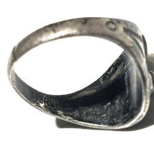 Fred Harvey Era Ring Stamped Sterling Silver Turquoise Vintage Southwest Arrows - Additional view 2