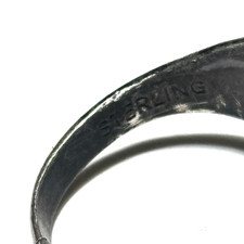 Fred Harvey Era Ring Stamped Sterling Silver Turquoise Vintage Southwest Arrows - Additional view 3