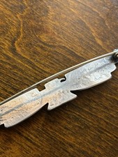 Early Fred Harvey Sterling Silver Turquoise Thunderbird Pin 3” Native American - Additional view 3