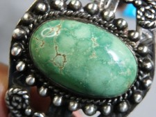 Fred Harvey Era NAVAJO Maisels CARICO LAKE TURQUOISE Sterling Silver 43g CUFF - Additional view 4