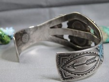 Fred Harvey Era NAVAJO Maisels CARICO LAKE TURQUOISE Sterling Silver 43g CUFF - Additional view 7