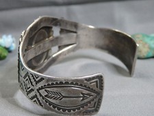 Fred Harvey Era NAVAJO Maisels CARICO LAKE TURQUOISE Sterling Silver 43g CUFF - Additional view 9