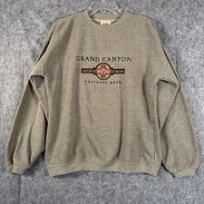 Vintage 90s Fred Harvey Grand Canyon Sweatshirt Mens Medium Ribbed Embroidered