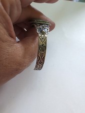 Signed JP Vtg THUNDERBIRDS Navajo Sterling Silver Turquoise BRACELET Fred Harvey - Additional view 1