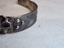 NAVAJO Fred Harvey Era, Sterling Silver Bracelet, Green Cerillo Turquoise NICE! - Additional view 6