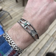 VTG Fred Harvey Era Sterling Silver Turquoise Whirling Log Arrow Cuff Bracelet - Additional view 19