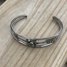 VTG Fred Harvey Era Sterling Silver Turquoise Whirling Log Arrow Cuff Bracelet - Additional view 21