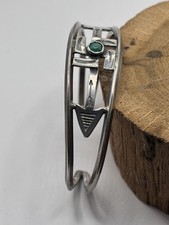 VTG Fred Harvey Era Sterling Silver Turquoise Whirling Log Arrow Cuff Bracelet - Additional view 6
