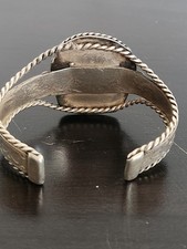 Old Vintage FRED HARVEY ERA Navajo Turquoise Sterling LARGE Bracelet READ - Additional view 2