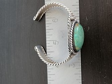Old Vintage FRED HARVEY ERA Navajo Turquoise Sterling LARGE Bracelet READ - Additional view 4