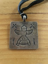 Navajo Silversmith Lyndon Tsosie Sterling Silver Fred Harvey style stamp Charm