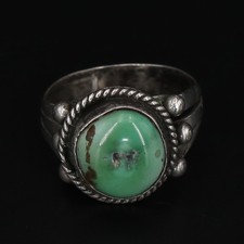 VTG Sterling Silver - NAVAJO Turquoise Fred Harvey Braided Ring Size 7.5 - 5g - Additional view 1