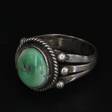 VTG Sterling Silver - NAVAJO Turquoise Fred Harvey Braided Ring Size 7.5 - 5g - Additional view 2