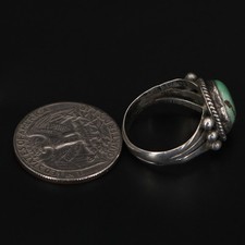 VTG Sterling Silver - NAVAJO Turquoise Fred Harvey Braided Ring Size 7.5 - 5g - Additional view 3