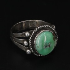 VTG Sterling Silver - NAVAJO Turquoise Fred Harvey Braided Ring Size 7.5 - 5g - Additional view 4