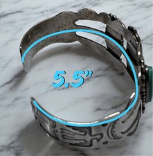 Native American Sterling Silver Fred Harvey Era Turquoise Bracelet - Additional view 12