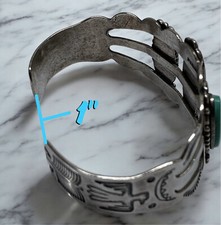 Native American Sterling Silver Fred Harvey Era Turquoise Bracelet - Additional view 13