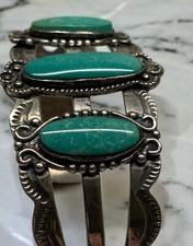 Native American Sterling Silver Fred Harvey Era Turquoise Bracelet - Additional view 5