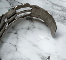 Native American Sterling Silver Fred Harvey Era Turquoise Bracelet - Additional view 9
