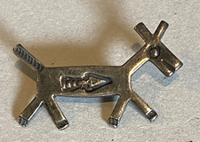 Fred Harvey Era Old Pawn Hand Stamped Ingot Silver Native Navajo Horse Dog Pin - Additional view 2