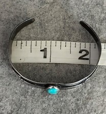 OLD FRED HARVEY ERA 1940's Native American Navajo Turquoise Sterling Bracelet - Additional view 7