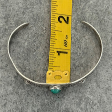 VTG FRED HARVEY ERA Navajo Turquoise Whirling Logs REPOUSSE Silver Bracelet Sz7 - Additional view 9