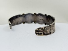 Navajo Native American Fred Harvey Era Turquoise Sterling Silver Cuff Bracelet - Additional view 3