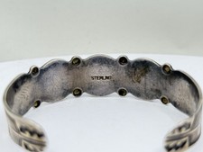 Navajo Native American Fred Harvey Era Turquoise Sterling Silver Cuff Bracelet - Additional view 6